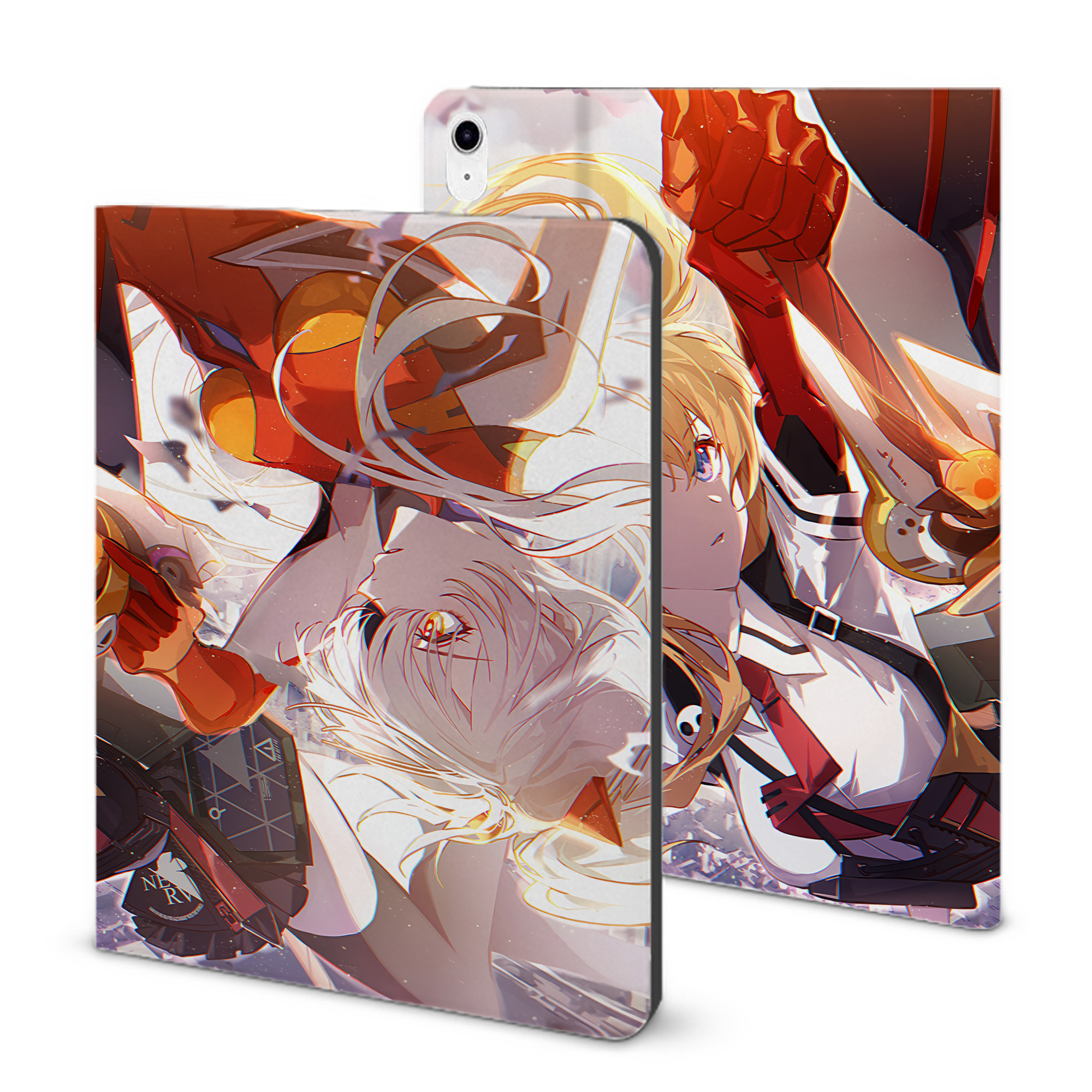 （画像用） EVA 新世紀エヴァンゲリオン IPad ケース ブック型 PUレザー TPU 耐衝撃 軽量 薄型 ペン収納なし 全面保護 IPad 各モデル対応
